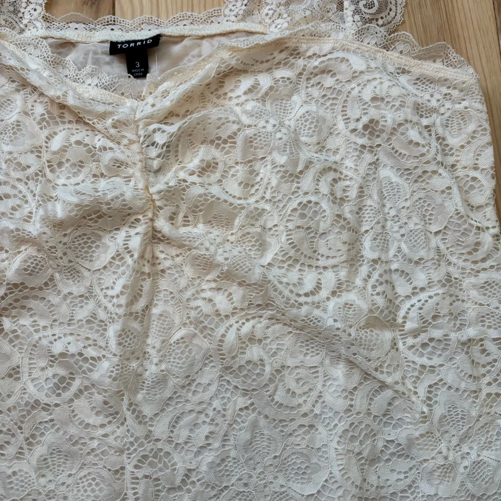 NEW Torrid Stretch Lace Sweetheart Cinch Front Top Plus Size 3X - Picture 4 of 10